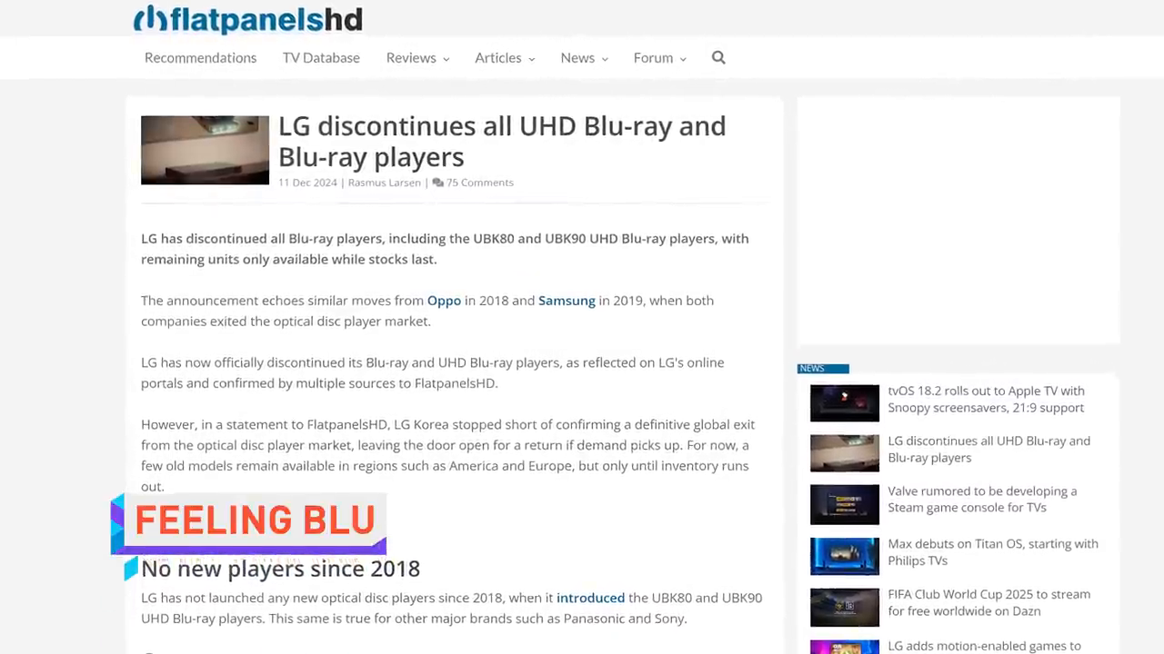 LG Exits Blu-ray Player Business