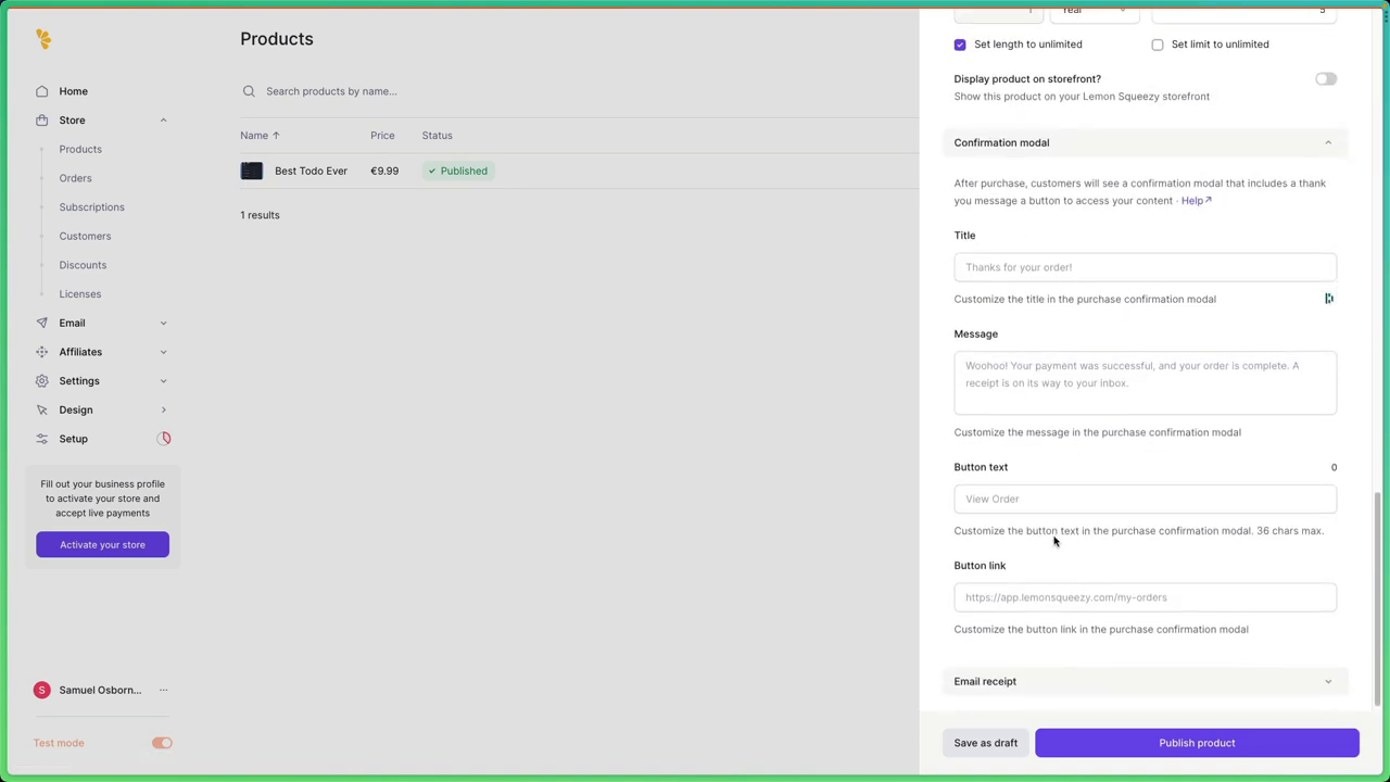 Generate a test license key